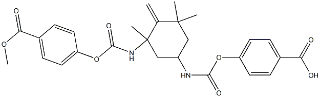 4,4'-[[Methylene(1,3,3-trimethylcyclohexane-1,5-diyl)]bis(iminocarbonyloxy)]di(benzoic acid methyl) ester 구조식 이미지