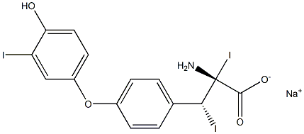 (2R,3R)-2-Amino-3-[4-(4-hydroxy-3-iodophenoxy)phenyl]-2,3-diiodopropanoic acid sodium salt Structure