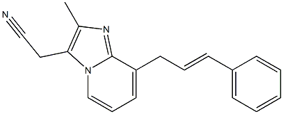 2-Methyl-8-[(E)-3-phenyl-2-propenyl]imidazo[1,2-a]pyridine-3-acetonitrile 구조식 이미지