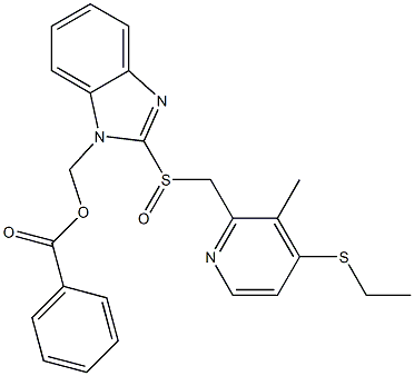 1-Benzoyloxymethyl-2-[(3-methyl-4-ethylthio-2-pyridinyl)methylsulfinyl]-1H-benzimidazole Structure