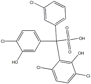 (3-Chlorophenyl)(4-chloro-3-hydroxyphenyl)(2,5-dichloro-6-hydroxyphenyl)methanesulfonic acid 구조식 이미지