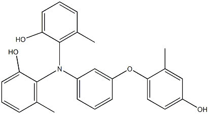 N,N-Bis(2-hydroxy-6-methylphenyl)-3-(4-hydroxy-2-methylphenoxy)benzenamine 구조식 이미지