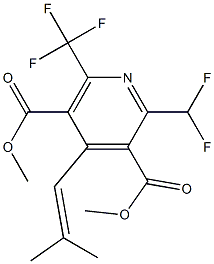 2-(Difluoromethyl)-6-(trifluoromethyl)-4-(2-methyl-2-methylethenyl)pyridine-3,5-dicarboxylic acid dimethyl ester Structure