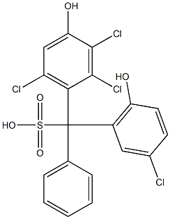 (3-Chloro-6-hydroxyphenyl)(2,3,6-trichloro-4-hydroxyphenyl)phenylmethanesulfonic acid 구조식 이미지