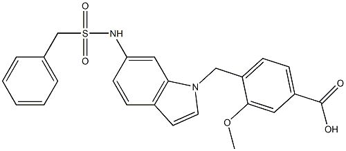 4-[6-Benzylsulfonylamino-1H-indol-1-ylmethyl]-3-methoxybenzoic acid Structure