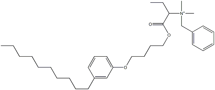 N,N-Dimethyl-N-benzyl-N-[1-[[4-(3-decylphenyloxy)butyl]oxycarbonyl]propyl]aminium Structure