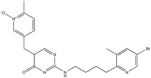 2-Methyl-5-[[[2-[[4-(3-methyl-5-bromo-2-pyridinyl)butyl]amino]-4,5-dihydro-4-oxopyrimidin]-5-yl]methyl]pyridin-1-ium-1-olate 구조식 이미지