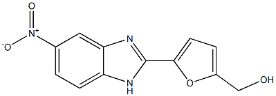 5-Nitro-2-[5-(hydroxymethyl)furan-2-yl]-1H-benzimidazole 구조식 이미지