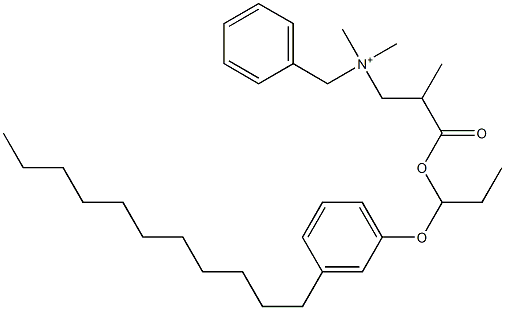 N,N-Dimethyl-N-benzyl-N-[2-[[1-(3-undecylphenyloxy)propyl]oxycarbonyl]propyl]aminium 구조식 이미지