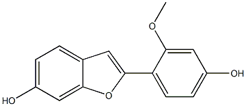 2-(2-Methoxy-4-hydroxyphenyl)benzofuran-6-ol 구조식 이미지