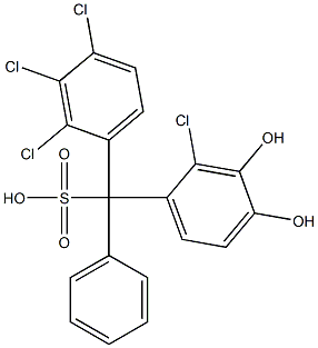 (2-Chloro-3,4-dihydroxyphenyl)(2,3,4-trichlorophenyl)phenylmethanesulfonic acid Structure