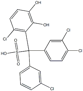 (3-Chlorophenyl)(3,4-dichlorophenyl)(6-chloro-2,3-dihydroxyphenyl)methanesulfonic acid Structure