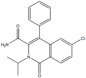 1-Oxo-2-isopropyl-4-(phenyl)-6-chloro-1,2-dihydroisoquinoline-3-carboxamide 구조식 이미지