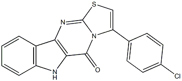 1-(p-Chlorophenyl)-3-thia-4,9,10a-triazacyclopenta[b]fluoren-10(9H)-one 구조식 이미지