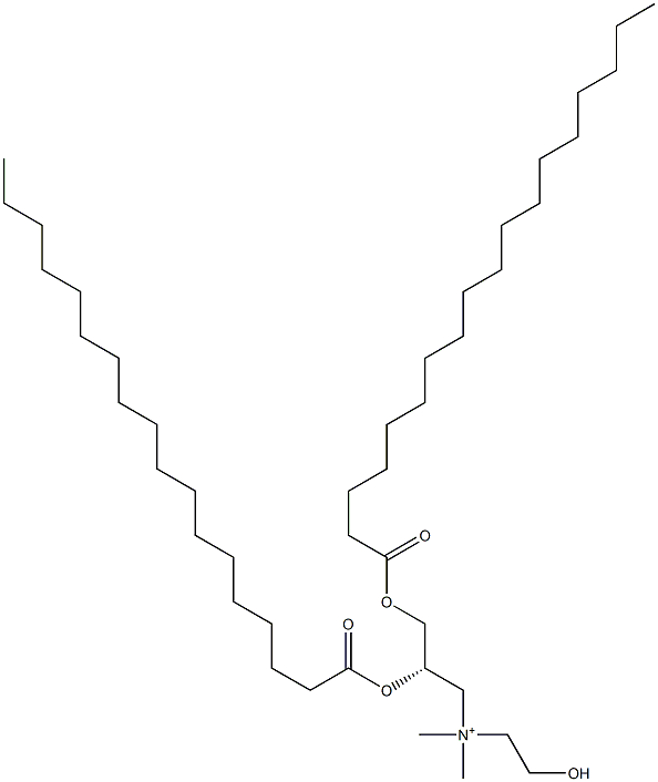 (S)-N-(2-Hydroxyethyl)-N,N-dimethyl-2,3-bis[(1-oxooctadecyl)oxy]-1-propanaminium Structure