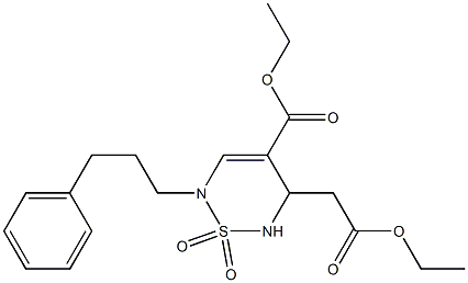 (2-(3-Phenylpropyl)-4-ethoxycarbonyl-5,6-dihydro-2H-1,2,6-thiadiazine 1,1-dioxide)-5-ylacetic acid ethyl ester 구조식 이미지