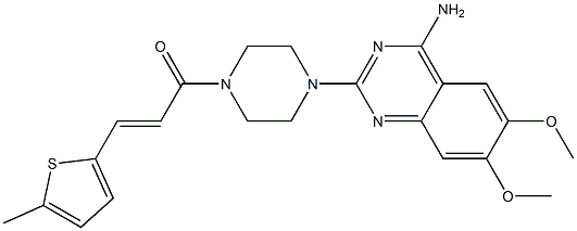 4-Amino-2-[4-[3-(5-methyl-2-thienyl)propenoyl]-1-piperazinyl]-6,7-dimethoxyquinazoline 구조식 이미지