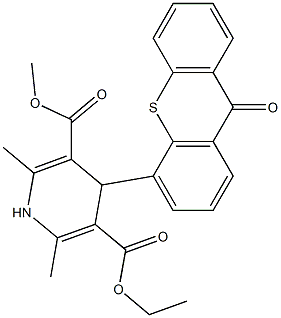 1,4-Dihydro-2,6-dimethyl-4-(9-oxo-9H-thioxanthen-4-yl)pyridine-3,5-dicarboxylic acid 3-ethyl 5-methyl ester Structure