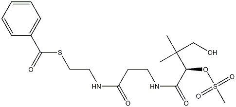 [R,(+)]-4-Hydroxy-2-methylsulfonyloxy-N-[2-[(2-benzoylthioethyl)carbamoyl]ethyl]-3,3-dimethylbutyramide 구조식 이미지