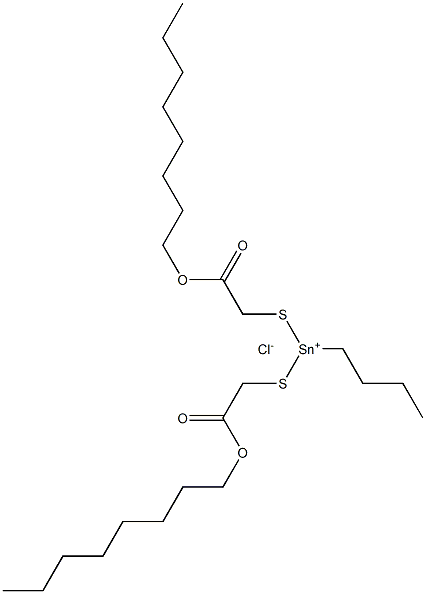 Butylbis(octyloxycarbonylmethylthio)tin(IV) chloride Structure