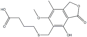 5-[[(3-Carboxypropyl)thio]methyl]-1,3-dihydro-4-hydroxy-6-methoxy-7-methylisobenzofuran-3-one 구조식 이미지