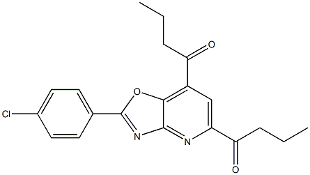2-(4-Chlorophenyl)-5,7-dibutanoyloxazolo[4,5-b]pyridine 구조식 이미지