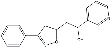 2-[(3-Phenyl-4,5-dihydroisoxazol)-5-yl]-1-(3-pyridinyl)ethanol 구조식 이미지