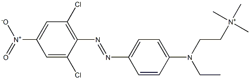 2-[[4-[(2,6-Dichloro-4-nitrophenyl)azo]phenyl]ethylamino]-N,N,N-trimethylethanaminium 구조식 이미지