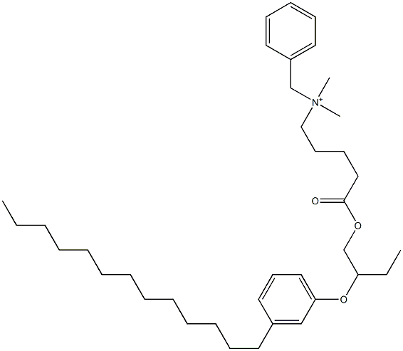 N,N-Dimethyl-N-benzyl-N-[4-[[2-(3-tridecylphenyloxy)butyl]oxycarbonyl]butyl]aminium 구조식 이미지