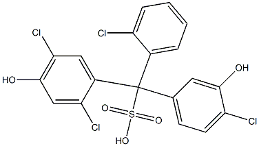 (2-Chlorophenyl)(4-chloro-3-hydroxyphenyl)(2,5-dichloro-4-hydroxyphenyl)methanesulfonic acid 구조식 이미지