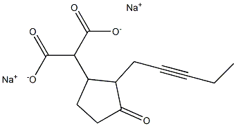 3-Oxo-2-(2-pentynyl)cyclopentylmalonic acid disodium salt Structure