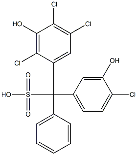(4-Chloro-3-hydroxyphenyl)(2,4,5-trichloro-3-hydroxyphenyl)phenylmethanesulfonic acid Structure