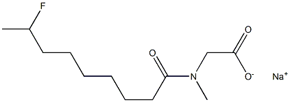 N-(8-Fluorononanoyl)-N-methylglycine sodium salt 구조식 이미지