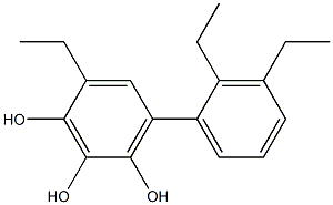 4-Ethyl-6-(2,3-diethylphenyl)benzene-1,2,3-triol 구조식 이미지