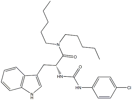 (R)-2-[3-(4-Chlorophenyl)ureido]-3-(1H-indol-3-yl)-N,N-dipentylpropanamide Structure