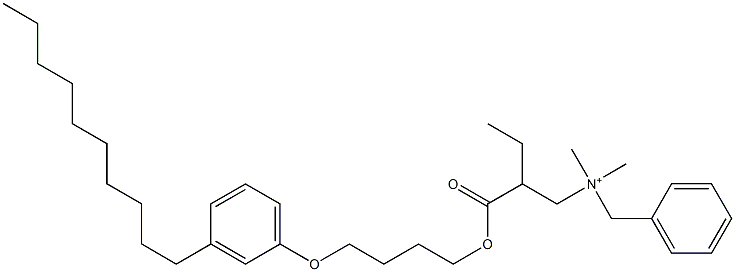 N,N-Dimethyl-N-benzyl-N-[2-[[4-(3-decylphenyloxy)butyl]oxycarbonyl]butyl]aminium Structure