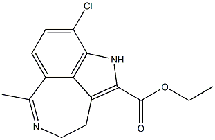 3,4-Dihydro-9-chloro-6-methyl-1H-azepino[5,4,3-cd]indole-2-carboxylic acid ethyl ester 구조식 이미지