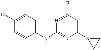 6-(1-Aziridinyl)-4-chloro-2-(p-chloroanilino)pyrimidine Structure