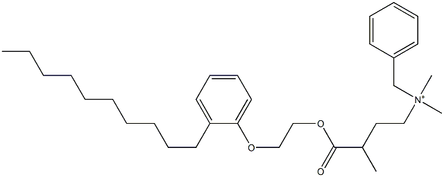 N,N-Dimethyl-N-benzyl-N-[3-[[2-(2-decylphenyloxy)ethyl]oxycarbonyl]butyl]aminium 구조식 이미지