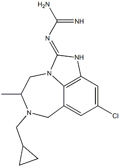 2-Amidinoimino-9-chloro-6-cyclopropylmethyl-1,2,4,5,6,7-hexahydro-5-methylimidazo[4,5,1-jk][1,4]benzodiazepine 구조식 이미지