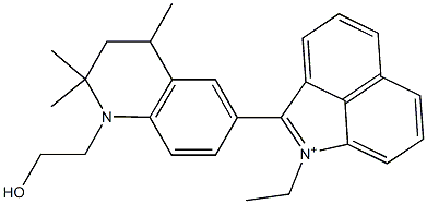 1-Ethyl-2-[[1,2,3,4-tetrahydro-1-(2-hydroxyethyl)-2,2,4-trimethylquinolin]-6-yl]benz[cd]indol-1-ium 구조식 이미지