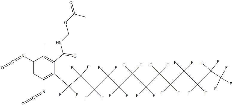 N-(Acetyloxymethyl)-2-(heptacosafluorotridecyl)-3,5-diisocyanato-6-methylbenzamide Structure