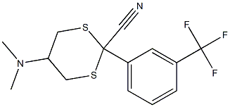5-(Dimethylamino)-2-[3-(trifluoromethyl)phenyl]-1,3-dithiane-2-carbonitrile 구조식 이미지