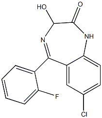 7-Chloro-3-hydroxy-5-(2-fluorophenyl)-1H-1,4-benzodiazepine-2(3H)-one Structure