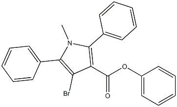 4-Bromo-1-methyl-2,5-diphenyl-1H-pyrrole-3-carboxylic acid phenyl ester 구조식 이미지