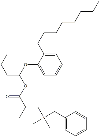 N,N-Dimethyl-N-benzyl-N-[2-[[1-(2-octylphenyloxy)butyl]oxycarbonyl]propyl]aminium 구조식 이미지