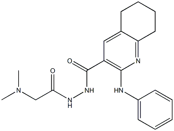 N'-[2-(Dimethylamino)acetyl]-2-[(phenyl)amino]-5,6,7,8-tetrahydroquinoline-3-carbohydrazide 구조식 이미지