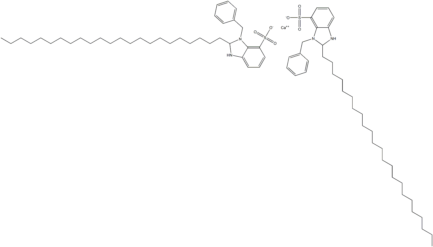 Bis(1-benzyl-2,3-dihydro-2-tricosyl-1H-benzimidazole-7-sulfonic acid)calcium salt 구조식 이미지