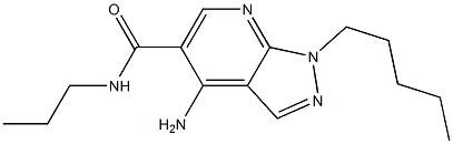 1-Pentyl-4-amino-N-propyl-1H-pyrazolo[3,4-b]pyridine-5-carboxamide 구조식 이미지