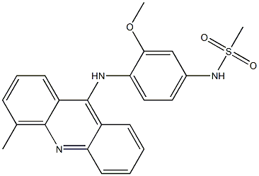 N-[3-Methoxy-4-[(4-methyl-9-acridinyl)amino]phenyl]methanesulfonamide 구조식 이미지